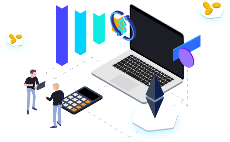 Dois personagens trabalhando com marketing digital e growth